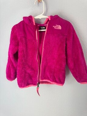 The North Face Girls' Bright Magenta Hooded Fleece Jacket